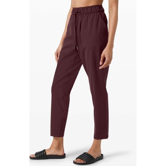 Lululemon Keep Moving Pant 7/8 High-Rise Cassis Burgundy Pants Women's 6 - Picture 1 of 11